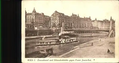Dampfer Seitenrad Wien Donaukanal Schwedenbruecke Kat. Schiffe