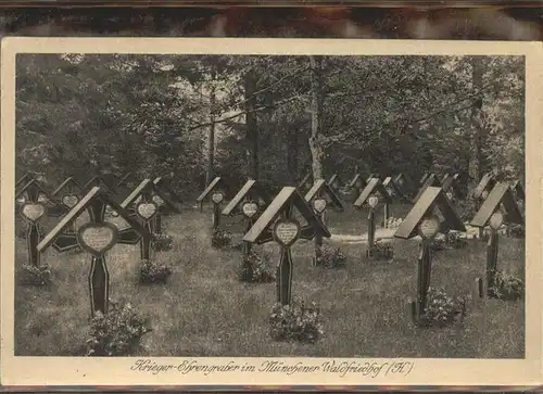 Tod Krieg Ehrengraeber Waldfriedhof Muenchen Kat. Tod