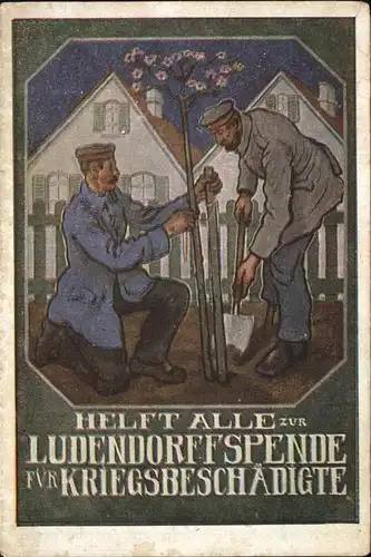 Spendenkarte Kriegsbeschaedigte Ludendorffspende Kat. Spenden