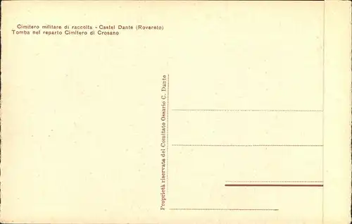 Tod Friedhof cimitero militare Castel Dante Crosano Kat. Tod