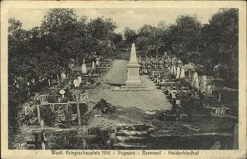 Tod Kriegsschauplatz Voges Bremenll Heldenfriedhof Kat. Tod