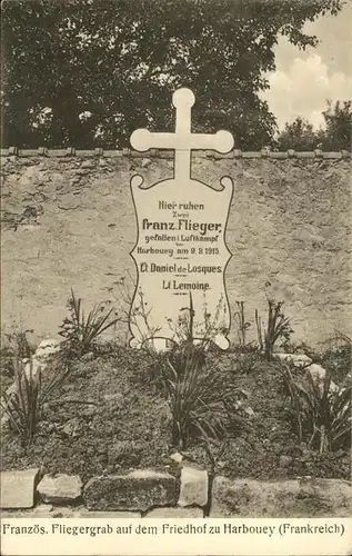 Tod Fliegergrab Friedhof Harbouey Frankreich Kat. Tod