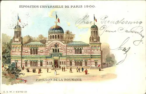 Exposition Universelle Paris 1900 Pavillon de la Roumanie Kat. Expositions