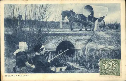 Pferdekutschen Zeeland Holland Kat. Tiere