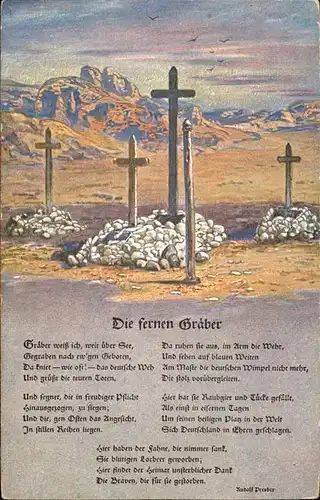 Kuenstlerkarte Rudolf Presber Gedicht Kolonialkriegerdank Soldatengraeber in Suedafrika Kat. Kuenstler