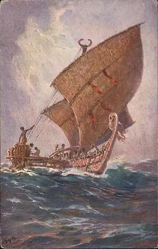 Kuenstlerkarte Hans Bohrdt Kolonialkriegerdank Nr 7 Segelboot Kat. Kuenstler