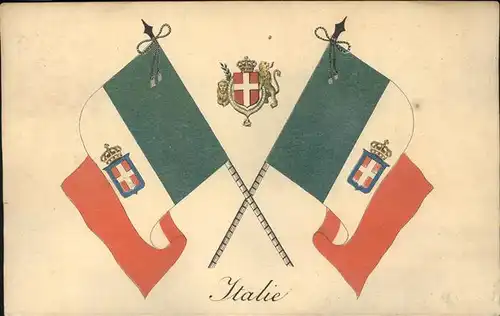 Fahnen Wappen Italien Italia Kat. Heraldik