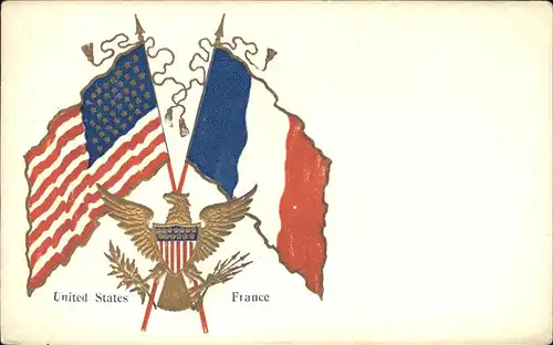 Fahnen Unites States France Wappen Amerika Kat. Heraldik