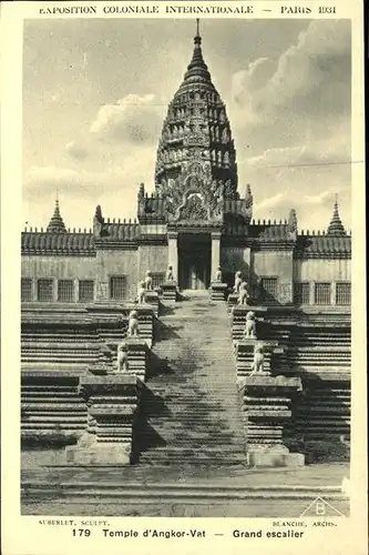 Exposition Coloniale Paris 1931 Temple d Angkor Vat Grand escalier Kat. Expositions