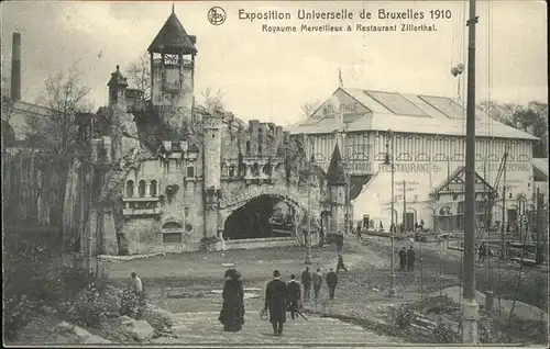 Exposition Universelle Bruxelles 1910 Royaume Merveilleux Restaurant Zillerthal Kat. Expositions