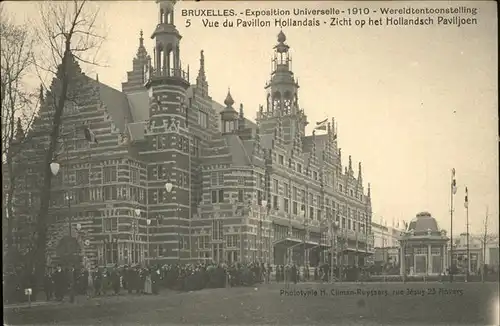 Exposition Universelle Bruxelles 1910 Vue de Pavillon Hollandais Kat. Expositions