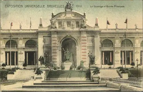 Exposition Universelle Bruxelles 1910 Quadrige Entree Principale Kat. Expositions