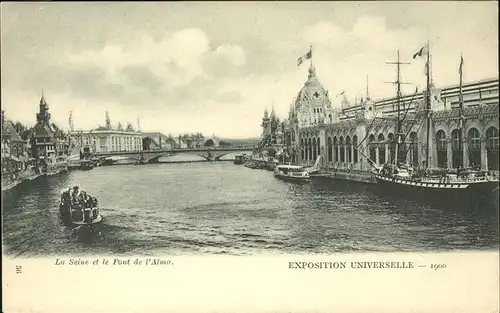 Exposition Universelle Paris 1900 Seine Pont de l Alma Kat. Expositions
