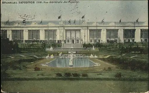 Exposition Bruxelles 1910 Vue Generale des Bassins / Expositions /
