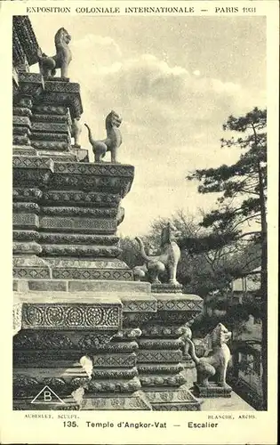 Exposition Coloniale Paris 1931 Temple d Angkor Vat Escalier Kat. Expositions