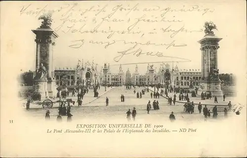 Exposition Universelle Paris 1900 Pont Alexandre III Palais de l Esplanade des Invalides Kat. Expositions