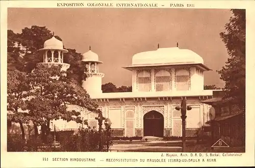 Exposition Coloniale Paris 1931 Section Hindoustane Mausolee Itimad Ud Daula a Agra Kat. Expositions