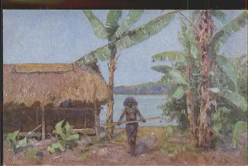 Kuenstlerkarte Peter Paul Mueller Nr 4 Kolonialkriegerdank Papua Neuguinea Kat. Kuenstler