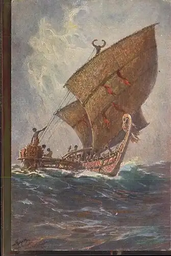 Kuenstlerkarte Hans Bohrdt Kolonialkriegerdank Nr 7 Boot Insel Ugomes Kat. Kuenstler