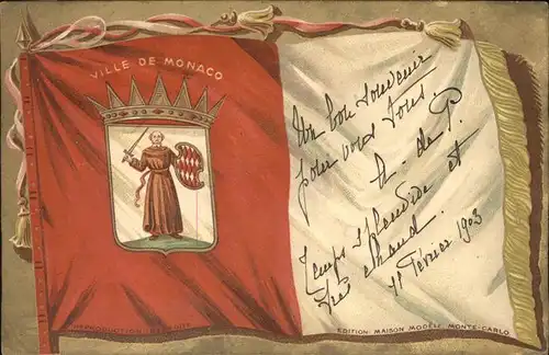Fahnen Ville de Monaco  Kat. Heraldik