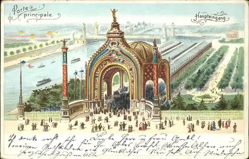 Exposition Universelle Paris 1900 Porte principale Haupteingang Kat. Expositions