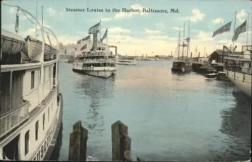 Schiffe Steamer Louise Baltimore Md. Harbor Kat. Schiffe