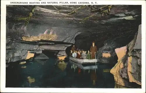 Hoehlen Caves Grottes Undergroung boating Howe Caverns Natural Pillar N.Y. Kat. Berge