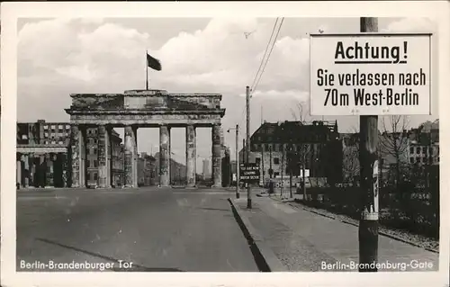 Brandenburgertor Berlin Brandenburg Gate Grenze Kat. Gebude und Architektur