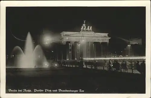 Brandenburgertor Berlin bei Nacht Pariser Platz Kat. Gebude und Architektur