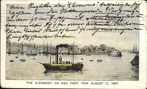 Dampfer Seitenrad Clermont Hudson Fulton  Kat. Schiffe