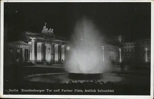Brandenburgertor Berlin Pariser Platz Brunnen Kat. Gebude und Architektur