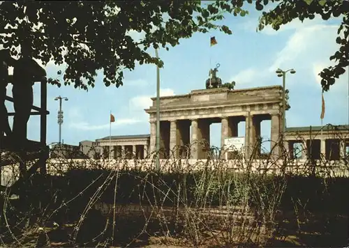 Brandenburgertor Berlin Mauer Stacheldraht Kat. Gebude und Architektur