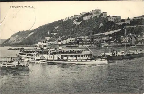 Dampfer Seitenrad Ehrenbreitstein  Kat. Schiffe