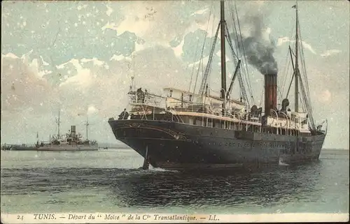 Dampfer Oceanliner Tunis Moise Cfe Transatlantique Kat. Schiffe