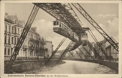 Schwebebahn Wuppertal Barmen Elberfeld Wertherbruecke Kat. Bahnen