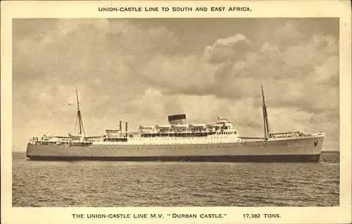 Faehre Durban Castle Union Castle Line Afrika Kat. Schiffe