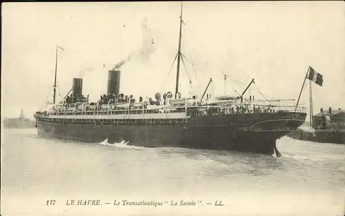 Dampfer Oceanliner La Savoie Le Havre  Kat. Schiffe