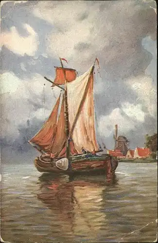 Segelboote Kuenstlerkarte Nr. 1632  Kat. Schiffe