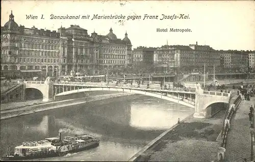 Dampfer Seitenrad Wien Donaukanal Marienbruecke Kat. Schiffe