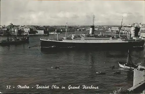 Dampfer Oceanliner Malta Grand Harbour Kat. Schiffe