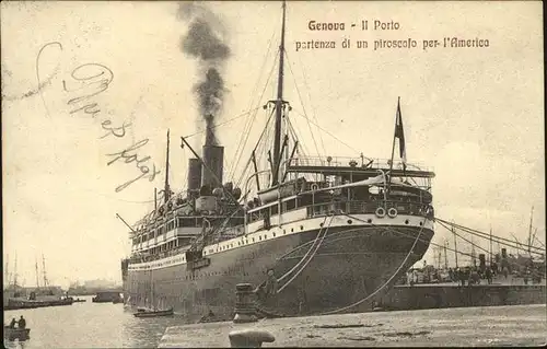 Dampfer Oceanliner Genova Porto America  Kat. Schiffe