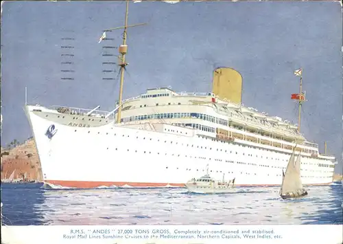 Dampfer Oceanliner R.M.S. Andes Brixton Kat. Schiffe