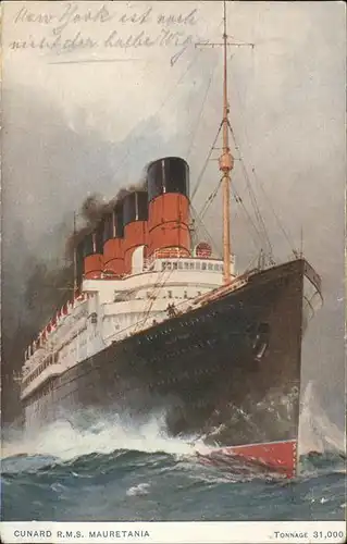 Dampfer Oceanliner R.M.S. Mauretania Cunard Kat. Schiffe