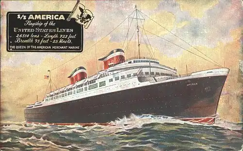 Dampfer Oceanliner S.S. America  Kat. Schiffe