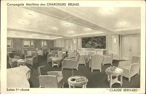 Dampfer Oceanliner Claude Bernard Salon Chargeurs Reunis Kat. Schiffe