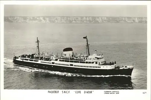 Dampfer Oceanliner S.N.C.F. Cote D Azur  Kat. Schiffe