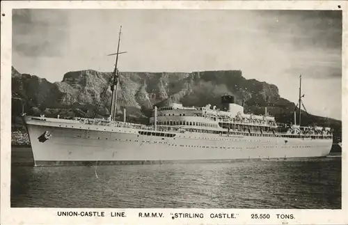 Dampfer Oceanliner R.M.M.V. Stirling Castle  Kat. Schiffe