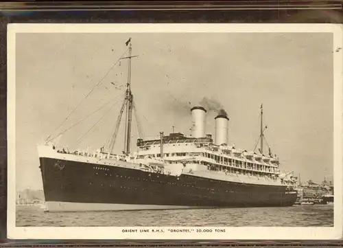 Dampfer Oceanliner R.M.S. Orontes Orient Line Kat. Schiffe