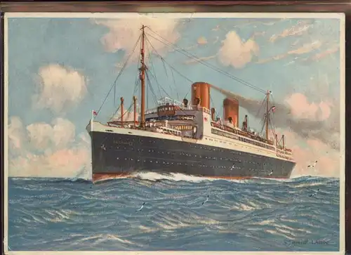 Dampfer Oceanliner Stuttgart R. Schmidt Laboe Kat. Schiffe