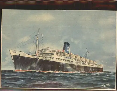 Dampfer Oceanliner T N Ascania Italien Andel  Kat. Schiffe